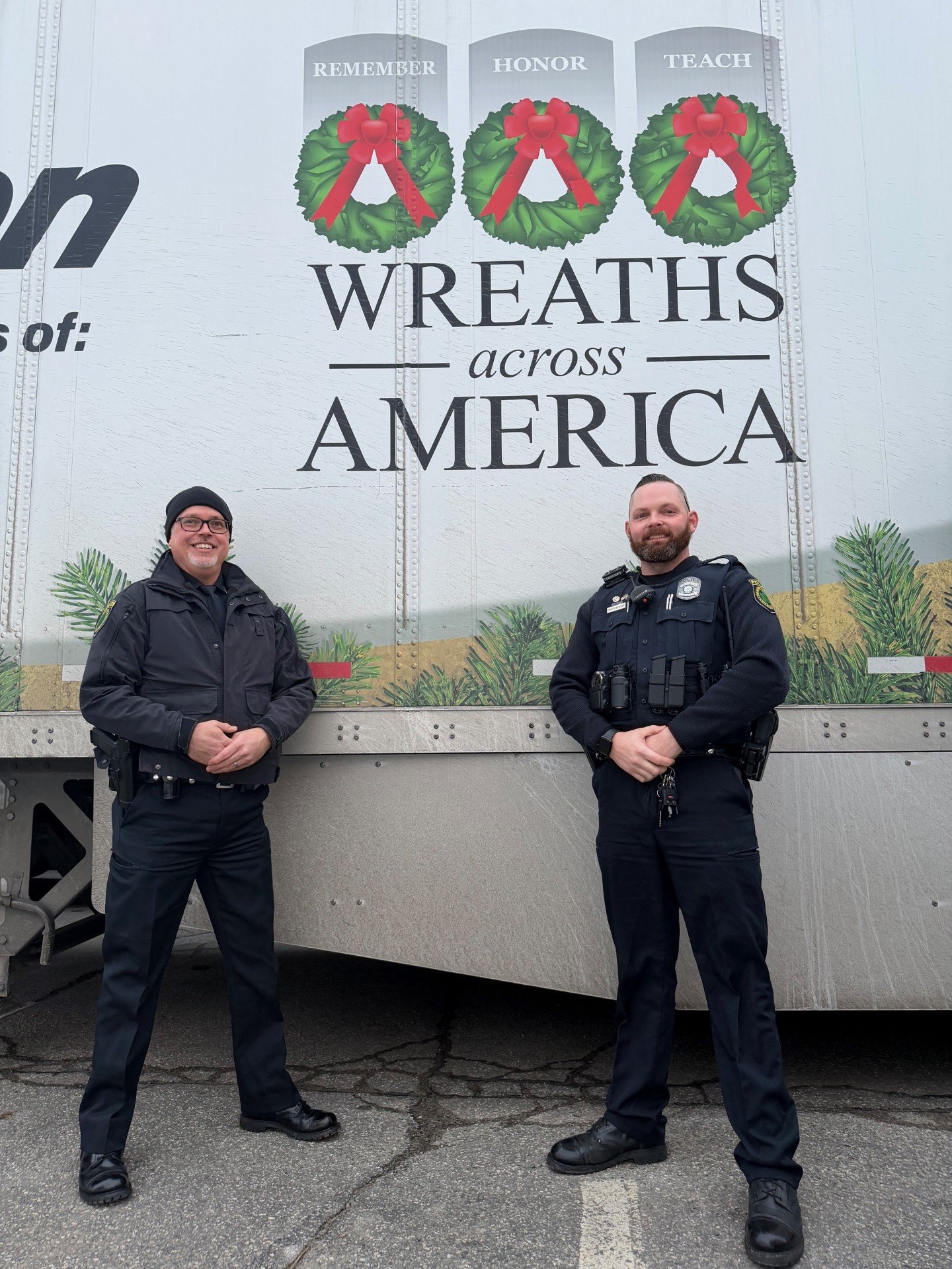 Sergeant Dickens and Officer Stanwood at Wreaths Across America